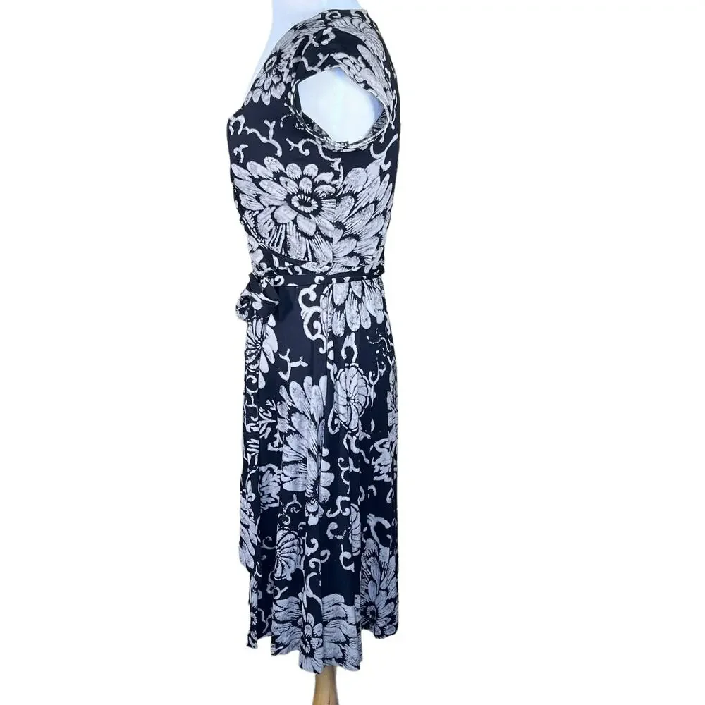 Lucky Brand Women’s Floral Neutral Print Boho Casual Festival Wrap Dress S EUC - Picture 10 of 14